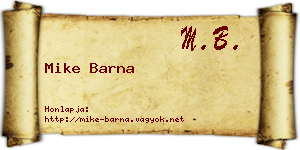 Mike Barna névjegykártya